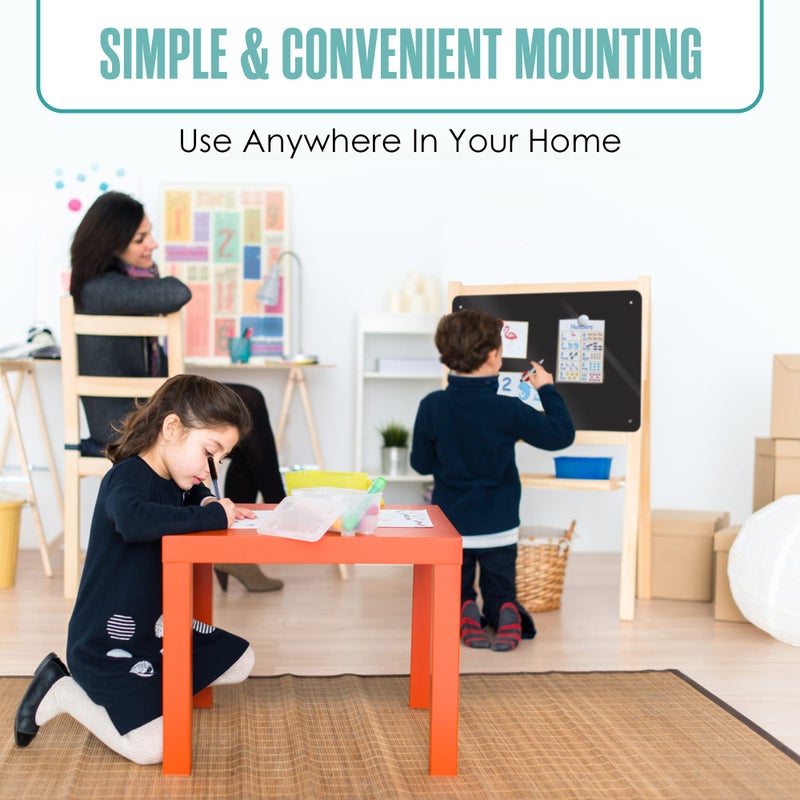 Houseables لوحة مغناطيسية من هاوسابلز، لوحة مغناطيسية للجدار، صفائح معدنية للمغناطيس، للأطفال، لوحة إعلانات، معلقة، ملاحظات، لوحة، تذكار، لوحة عرض كبيرة، صورة، قابلة للمسح الجاف، فصل دراسي، زخرفية، سوداء، 18x12 إنش - Image 5